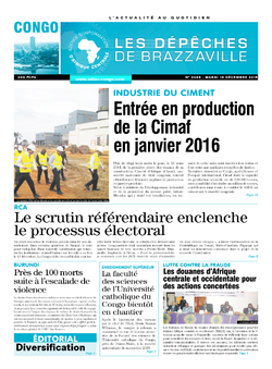 Les Dépêches de Brazzaville : Édition brazzaville du 15 décembre 2015
