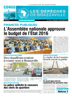 Les Dépêches de Brazzaville : Édition brazzaville du 18 décembre 2015