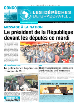Les Dépêches de Brazzaville : Édition brazzaville du 21 décembre 2015