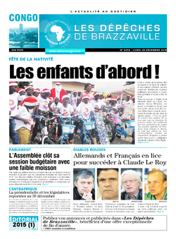 Les Dépêches de Brazzaville : Édition brazzaville du 28 décembre 2015