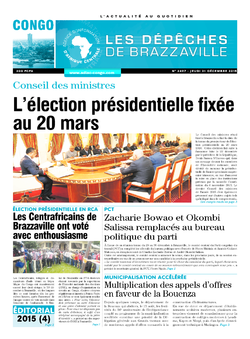 Les Dépêches de Brazzaville : Édition brazzaville du 31 décembre 2015