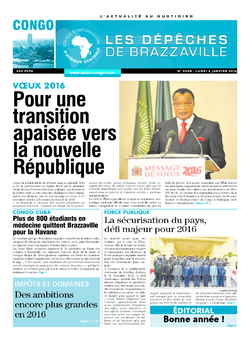 Les Dépêches de Brazzaville : Édition brazzaville du 04 janvier 2016