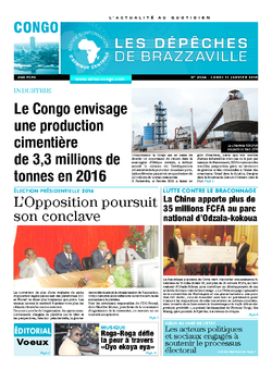 Les Dépêches de Brazzaville : Édition brazzaville du 11 janvier 2016