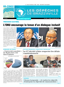 Les Dépêches de Brazzaville : Édition kinshasa du 18 janvier 2016