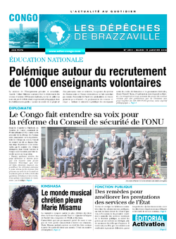 Les Dépêches de Brazzaville : Édition brazzaville du 19 janvier 2016