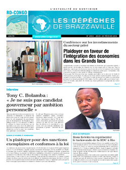 Les Dépêches de Brazzaville : Édition kinshasa du 25 février 2016