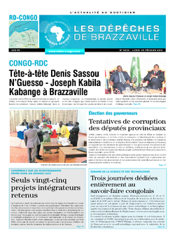 Les Dépêches de Brazzaville : Édition kinshasa du 29 février 2016