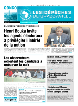 Les Dépêches de Brazzaville : Édition brazzaville du 10 mars 2016