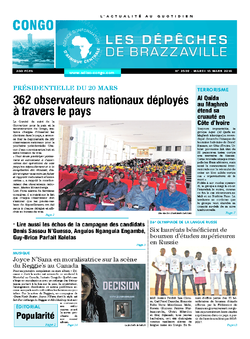 Les Dépêches de Brazzaville : Édition brazzaville du 15 mars 2016