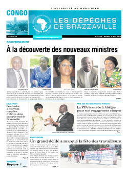 Les Dépêches de Brazzaville : Édition brazzaville du 03 mai 2016