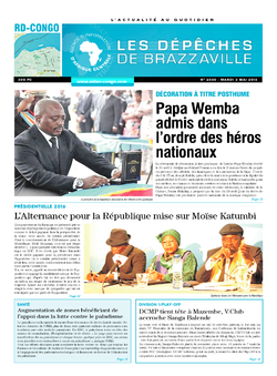 Les Dépêches de Brazzaville : Édition kinshasa du 03 mai 2016