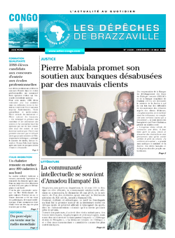 Les Dépêches de Brazzaville : Édition brazzaville du 13 mai 2016