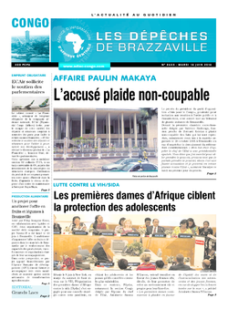 Les Dépêches de Brazzaville : Édition brazzaville du 14 juin 2016