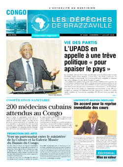 Les Dépêches de Brazzaville : Édition brazzaville du 01 juillet 2016