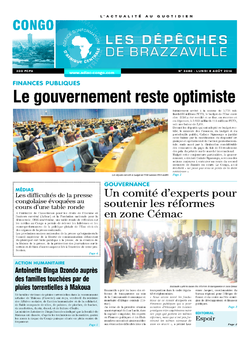 Les Dépêches de Brazzaville : Édition brazzaville du 08 août 2016