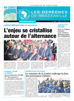 Les Dépêches de Brazzaville : Édition kinshasa du 29 août 2016