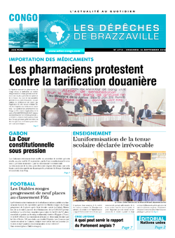 Les Dépêches de Brazzaville : Édition brazzaville du 16 septembre 2016