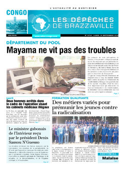 Les Dépêches de Brazzaville : Édition brazzaville du 19 septembre 2016