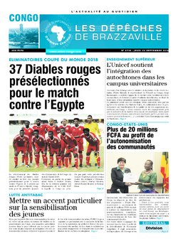 Les Dépêches de Brazzaville : Édition brazzaville du 22 septembre 2016