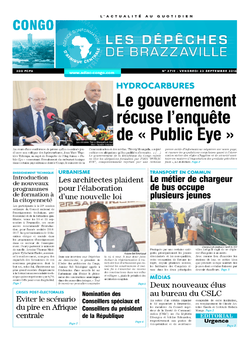 Les Dépêches de Brazzaville : Édition brazzaville du 23 septembre 2016