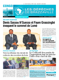 Les Dépêches de Brazzaville : Édition brazzaville du 27 septembre 2016