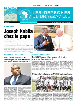 Les Dépêches de Brazzaville : Édition kinshasa du 27 septembre 2016