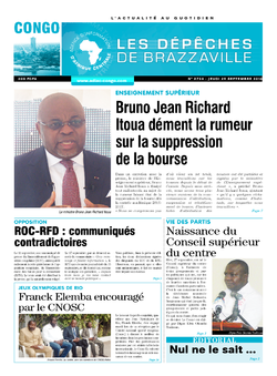 Les Dépêches de Brazzaville : Édition brazzaville du 29 septembre 2016