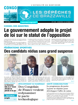 Les Dépêches de Brazzaville : Édition brazzaville du 26 octobre 2016