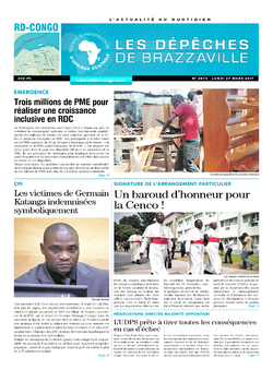 Les Dépêches de Brazzaville : Édition kinshasa du 27 mars 2017