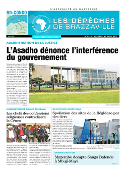 Les Dépêches de Brazzaville : Édition kinshasa du 26 avril 2017