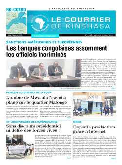 Les Dépêches de Brazzaville : Édition le courrier de kinshasa du 03 juillet 2017