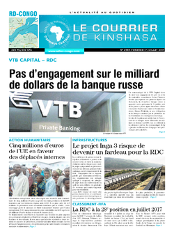 Les Dépêches de Brazzaville : Édition le courrier de kinshasa du 07 juillet 2017