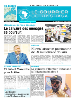 Les Dépêches de Brazzaville : Édition le courrier de kinshasa du 18 juillet 2017