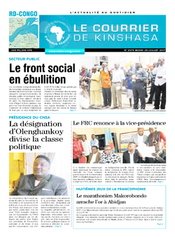 Les Dépêches de Brazzaville : Édition le courrier de kinshasa du 25 juillet 2017