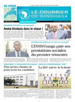 Les Dépêches de Brazzaville : Édition le courrier de kinshasa du 31 juillet 2017