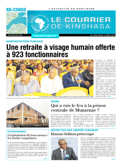 Les Dépêches de Brazzaville : Édition le courrier de kinshasa du 03 août 2017