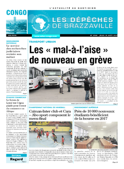 Les Dépêches de Brazzaville : Édition brazzaville du 10 août 2017