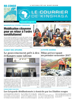 Les Dépêches de Brazzaville : Édition le courrier de kinshasa du 21 août 2017