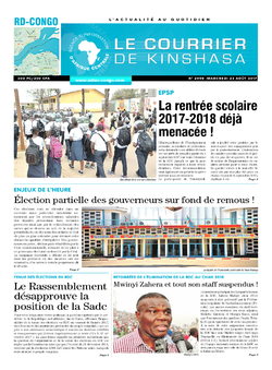 Les Dépêches de Brazzaville : Édition le courrier de kinshasa du 23 août 2017