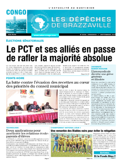 Les Dépêches de Brazzaville : Édition brazzaville du 01 septembre 2017