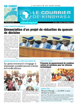 Les Dépêches de Brazzaville : Édition le courrier de kinshasa du 05 septembre 2017