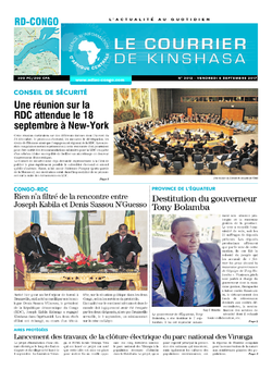 Les Dépêches de Brazzaville : Édition le courrier de kinshasa du 08 septembre 2017