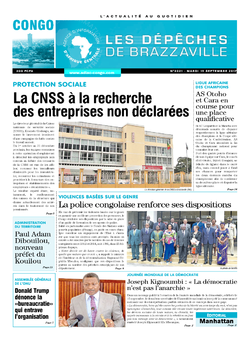 Les Dépêches de Brazzaville : Édition brazzaville du 19 septembre 2017
