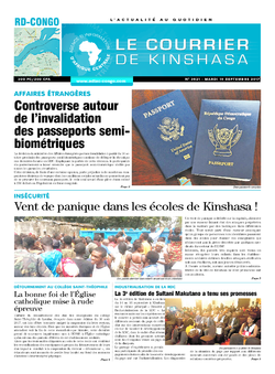 Les Dépêches de Brazzaville : Édition le courrier de kinshasa du 19 septembre 2017