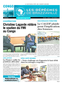 Les Dépêches de Brazzaville : Édition brazzaville du 21 septembre 2017