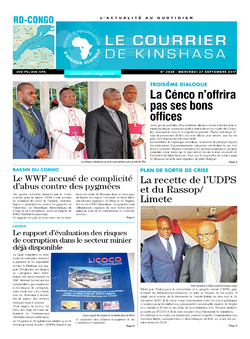 Les Dépêches de Brazzaville : Édition le courrier de kinshasa du 27 septembre 2017