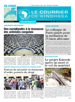 Les Dépêches de Brazzaville : Édition le courrier de kinshasa du 28 septembre 2017