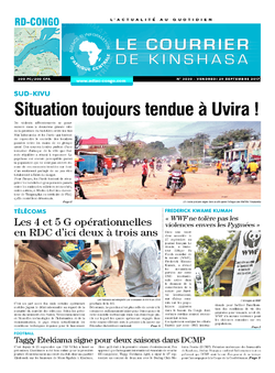 Les Dépêches de Brazzaville : Édition le courrier de kinshasa du 29 septembre 2017