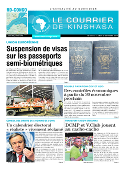 Les Dépêches de Brazzaville : Édition le courrier de kinshasa du 02 octobre 2017