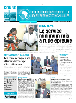 Les Dépêches de Brazzaville : Édition brazzaville du 10 octobre 2017